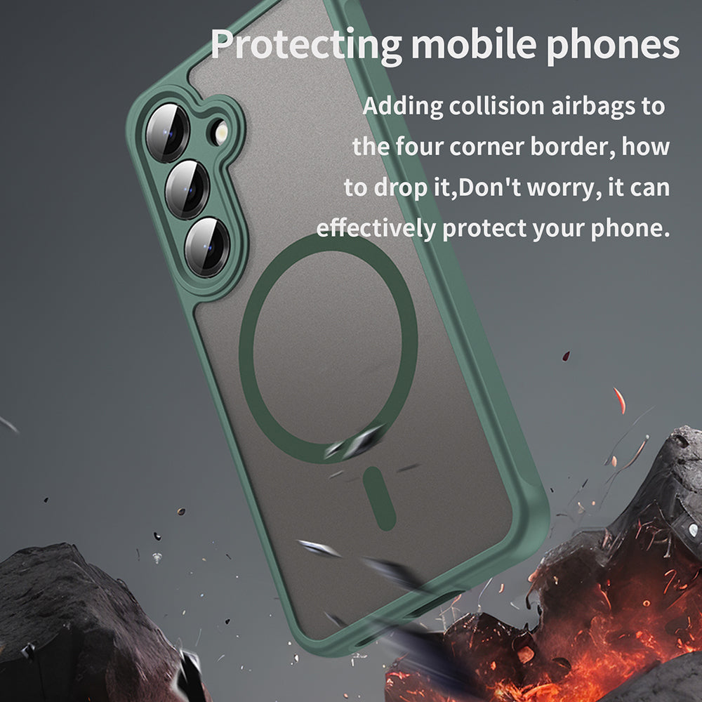 Coque MagSafe pour Samsung Galaxy S25 FE, Techsuit, HaloFrost II, Vert