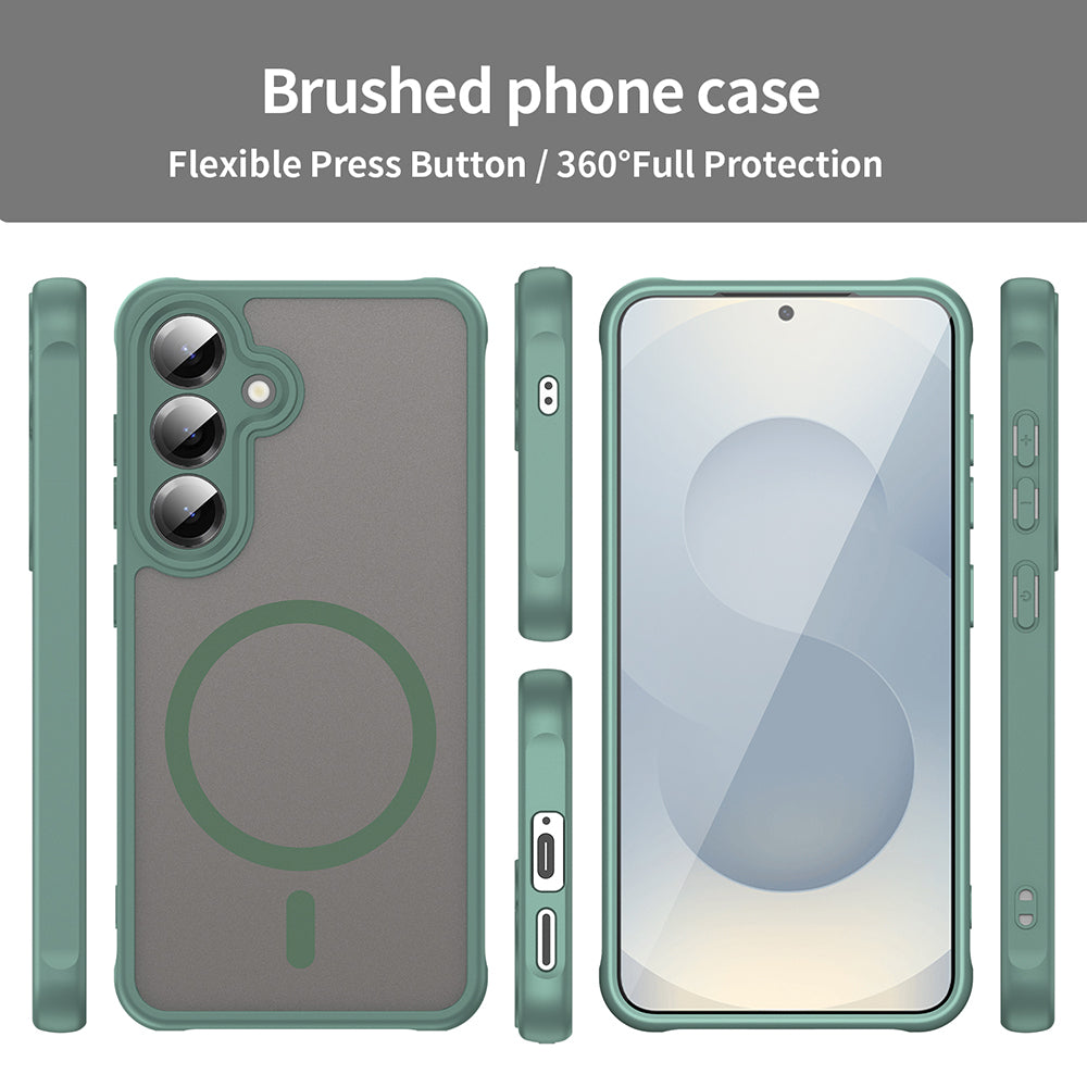 Coque MagSafe pour Samsung Galaxy S25 FE, Techsuit, HaloFrost II, Vert