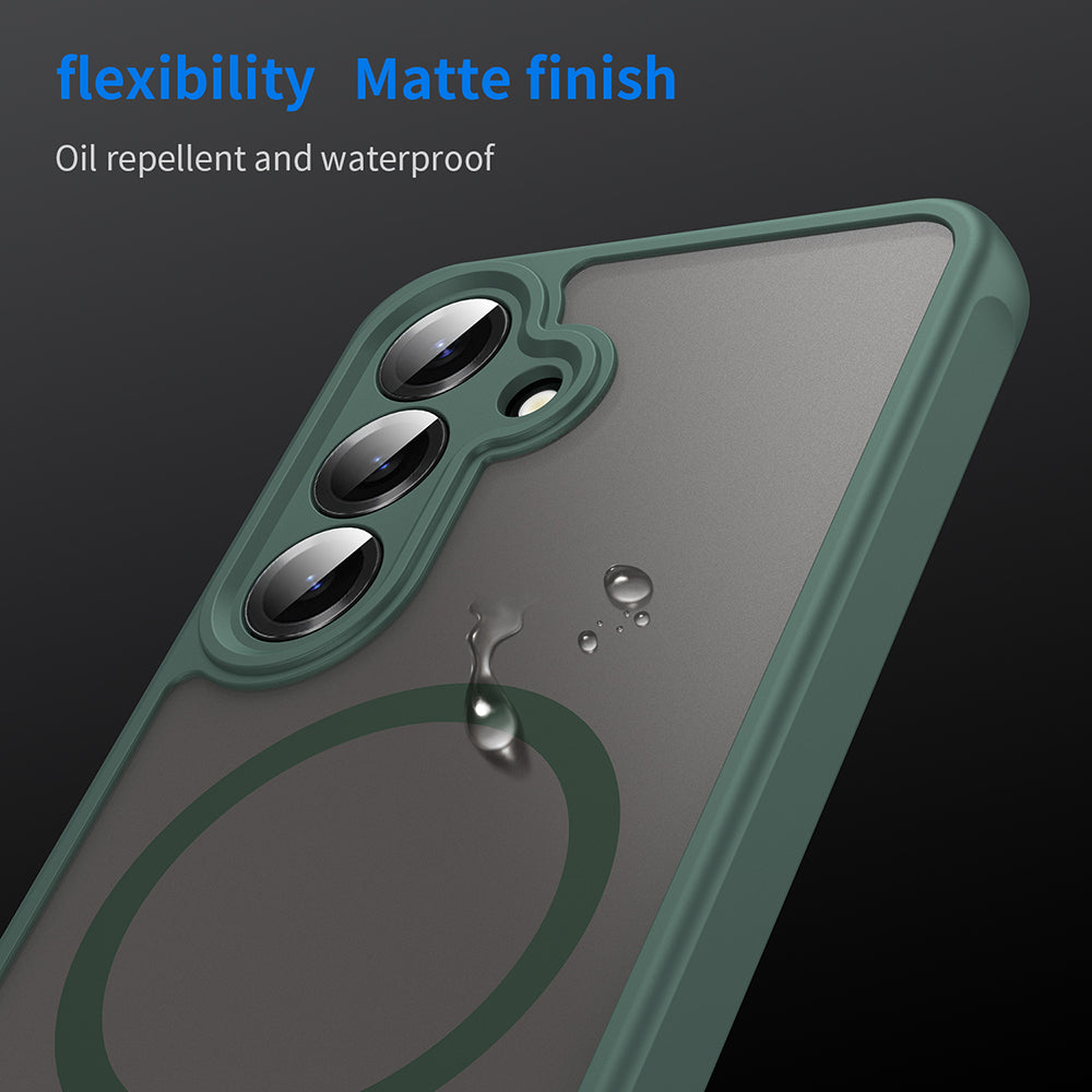 Coque MagSafe pour Samsung Galaxy S25 FE, Techsuit, HaloFrost II, Vert