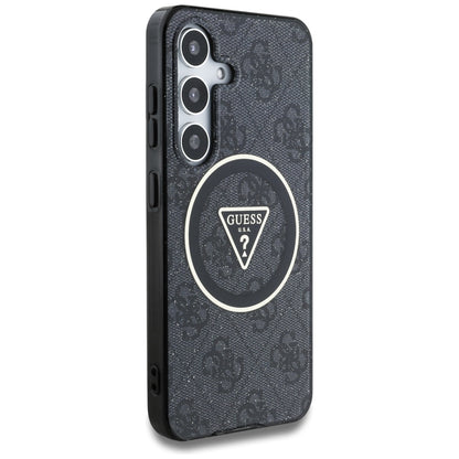 Étui MagSafe pour Samsung Galaxy S25+ S936, Guess, IML Glitter 4G Circle Triangle, Noir