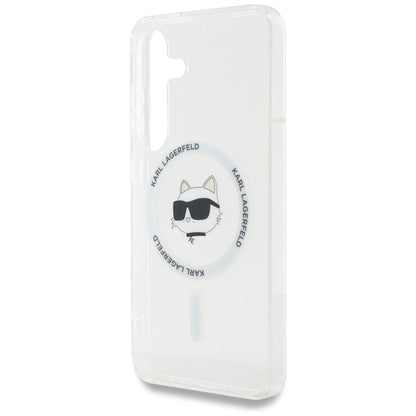 Coque MagSafe pour Samsung Galaxy S25+ S936, Karl Lagerfeld, IML Choupette's Head, Blanche