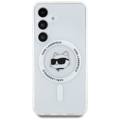 Coque MagSafe pour Samsung Galaxy S25+ S936, Karl Lagerfeld, IML Choupette's Head, Blanche
