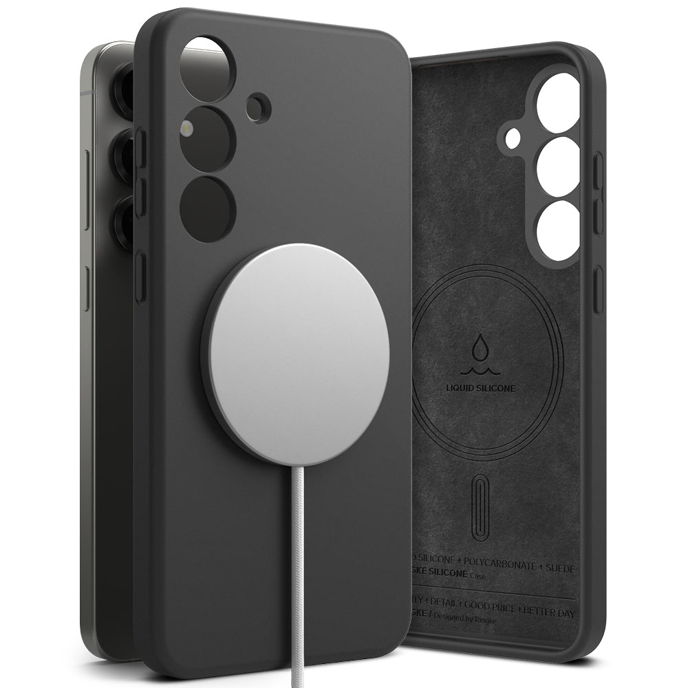 Étui MagSafe pour Samsung Galaxy S25+ S936, Ringke, Silicone, Noir