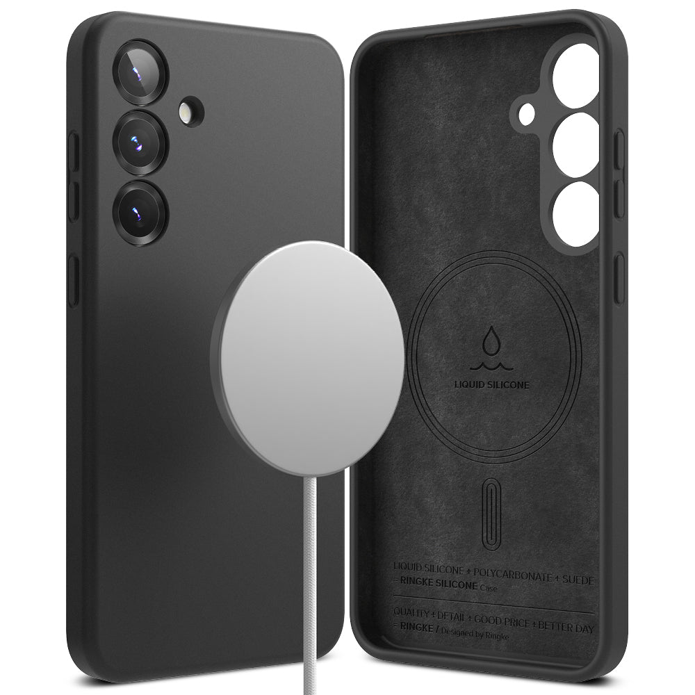 Étui MagSafe pour Samsung Galaxy S25+ S936, Ringke, Silicone, Noir