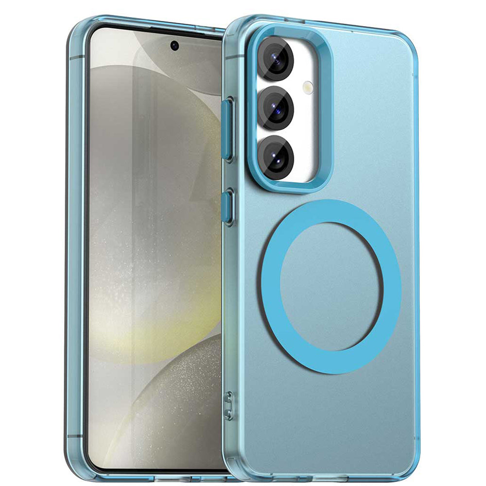 Coque MagSafe pour Samsung Galaxy S25+ S936 / S24+ S926, Techsuit, CandyCase, Bleue