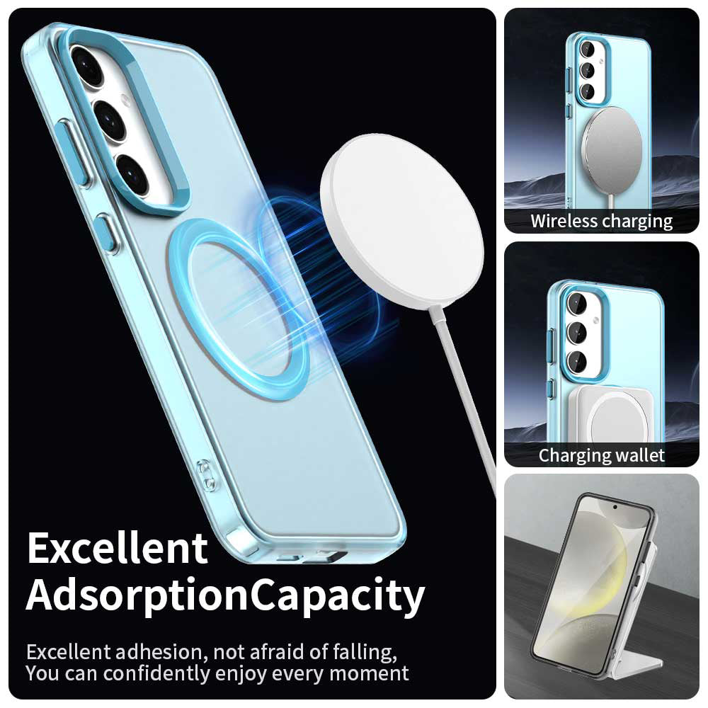 Coque MagSafe pour Samsung Galaxy S25+ S936 / S24+ S926, Techsuit, CandyCase, Bleue