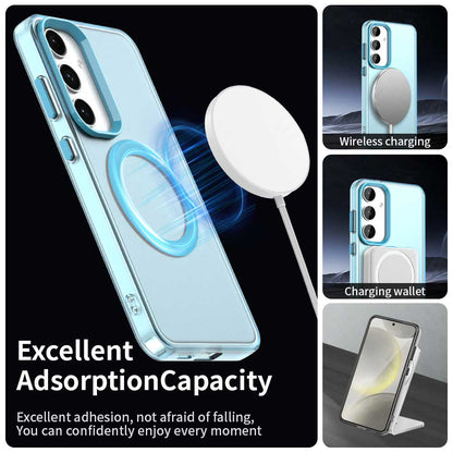 Coque MagSafe pour Samsung Galaxy S25+ S936 / S24+ S926, Techsuit, CandyCase, Bleue