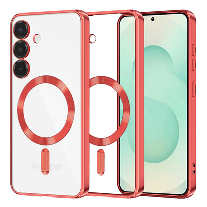 Coque MagSafe pour Samsung Galaxy S25+ S936, Techsuit, Luxury Crystal, Rouge