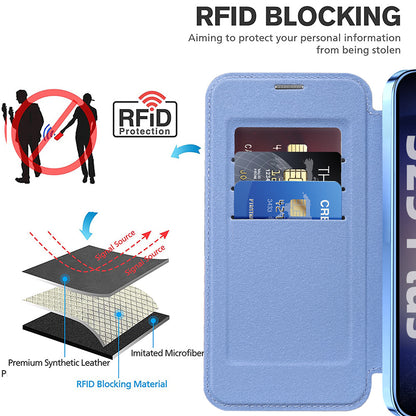 Coque MagSafe pour Samsung Galaxy S25+ S936, Techsuit, SmartMag Book, Bleu