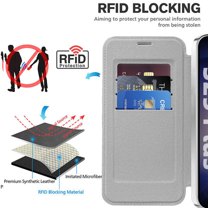 Coque MagSafe pour Samsung Galaxy S25+ S936, Techsuit, SmartMag Book, Gris