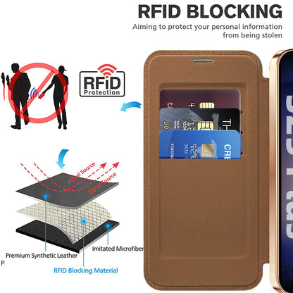 Coque MagSafe pour Samsung Galaxy S25+ S936, Techsuit, SmartMag Book, Marron