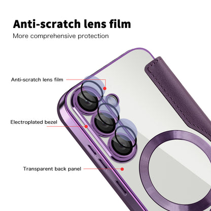MagSafe Case for Samsung Galaxy S25+ S936, Techsuit, SmartMag Book, Purple