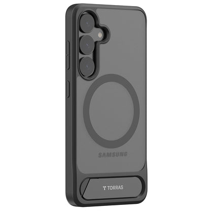 Coque MagSafe pour Samsung Galaxy S25+ S936, Torras, Pstand, Noire