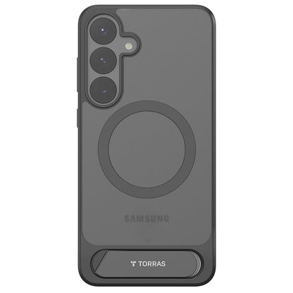Coque MagSafe pour Samsung Galaxy S25+ S936, Torras, Pstand, Noire