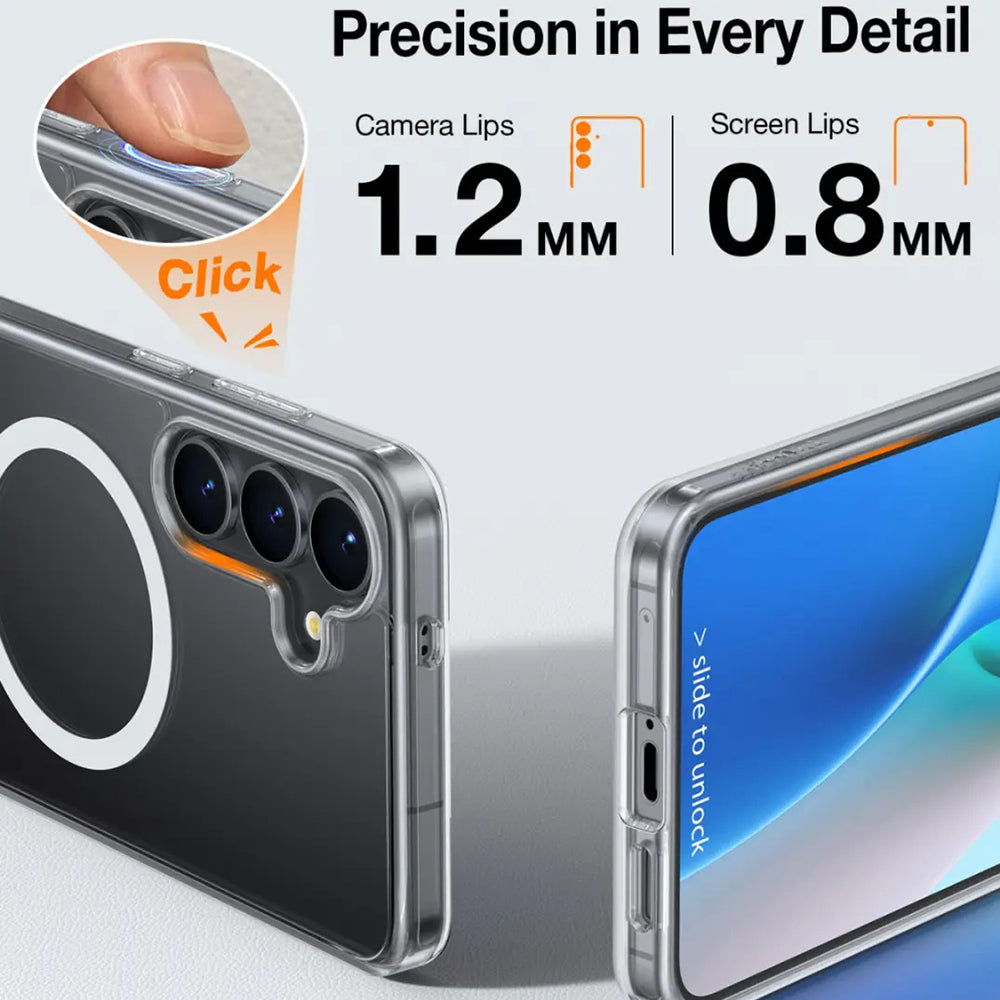 Coque MagSafe pour Samsung Galaxy S25+ S936, Torras, Pstand, Transparente