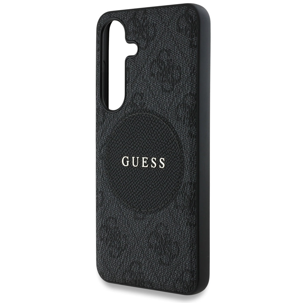 Étui MagSafe pour Samsung Galaxy S25 S931, Guess, logo classique 4G Circle, Noir