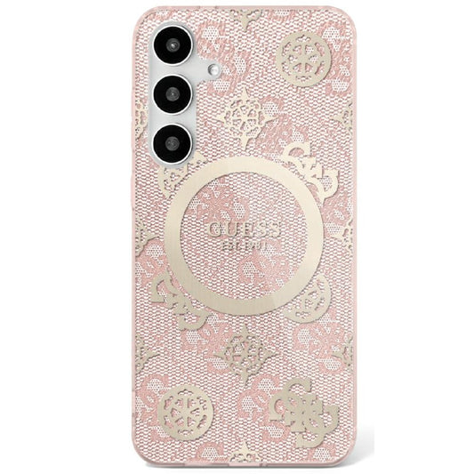 Étui MagSafe pour Samsung Galaxy S25 S931, Guess, IML Peony On 4G Background, Rose