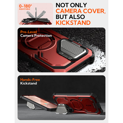 Étui MagSafe pour Samsung Galaxy S25 S931, i-Blason, ArmorBox, Rouge