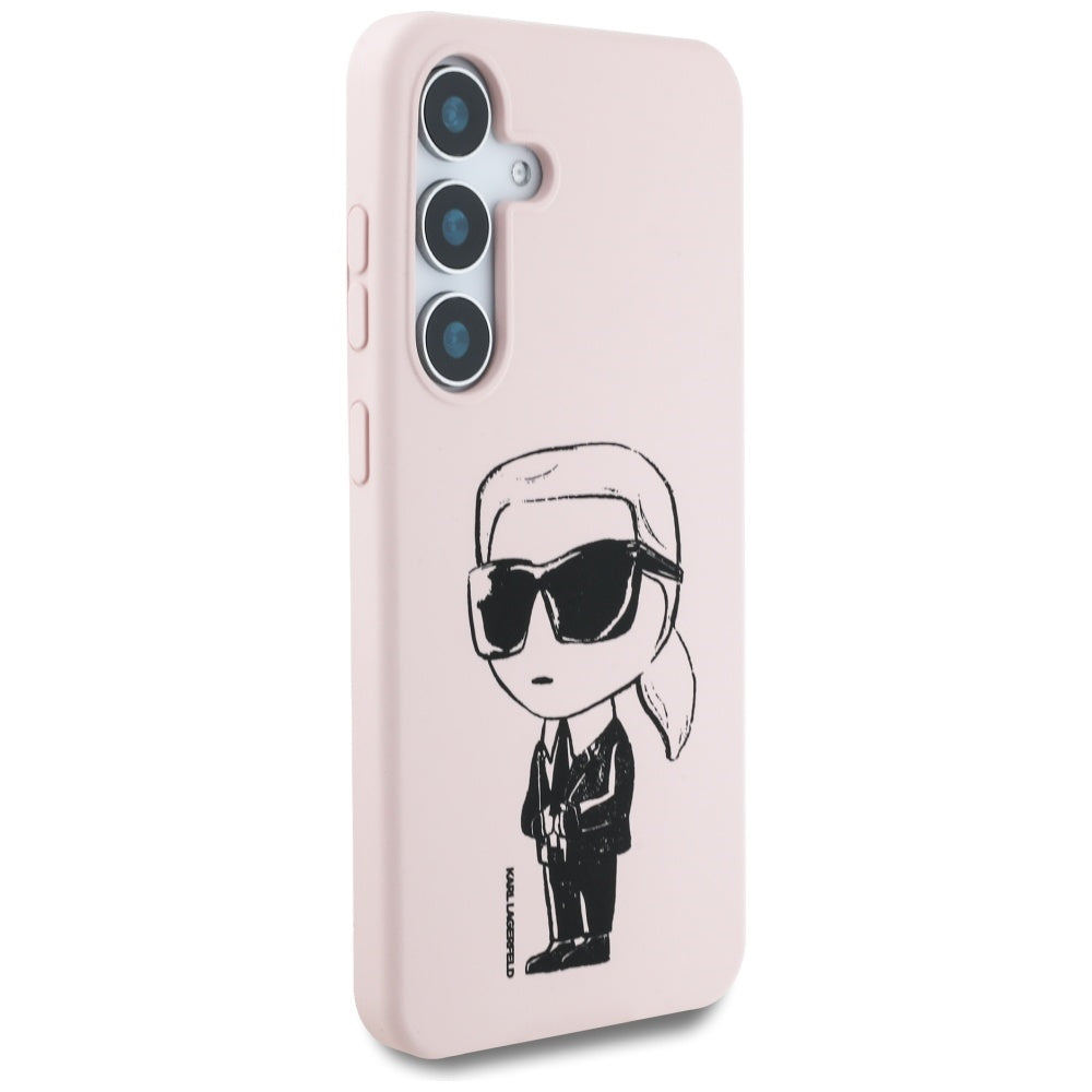 Housse MagSafe pour Samsung Galaxy S25 S931, Karl Lagerfeld, Silicone Graffiti, Rose