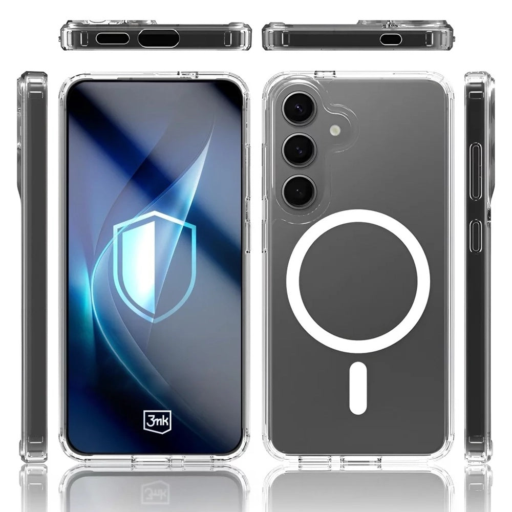 Coque MagSafe pour Samsung Galaxy S25 S931 / S24 S921, 3MK, Armor MagCase, Transparente