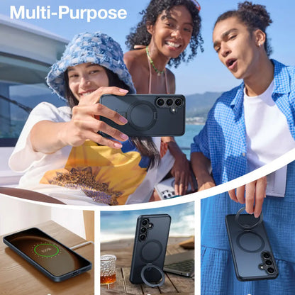 Étui MagSafe pour Samsung Galaxy S25 S931, Torras, Ostand, Noir