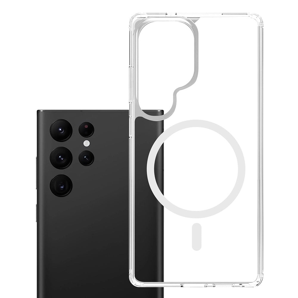 Coque MagSafe pour Samsung Galaxy S25 Ultra S938, 3MK, Armor MagCase, Transparente