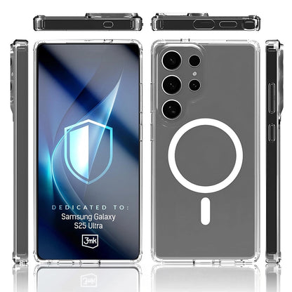 Coque MagSafe pour Samsung Galaxy S25 Ultra S938, 3MK, Armor MagCase, Transparente