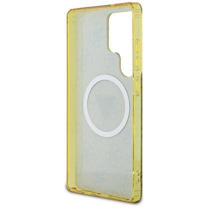 Étui MagSafe pour Samsung Galaxy S25 Ultra S938, Guess, IML Glitter 4G Circle Triangle, Marron