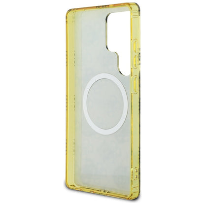 Étui MagSafe pour Samsung Galaxy S25 Ultra S938, Guess, IML Peony On 4G Background, Marron