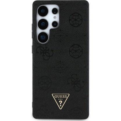 Étui MagSafe pour Samsung Galaxy S25 Ultra S938, Guess, Peony Grained Hot Stamp Triangle, Marron