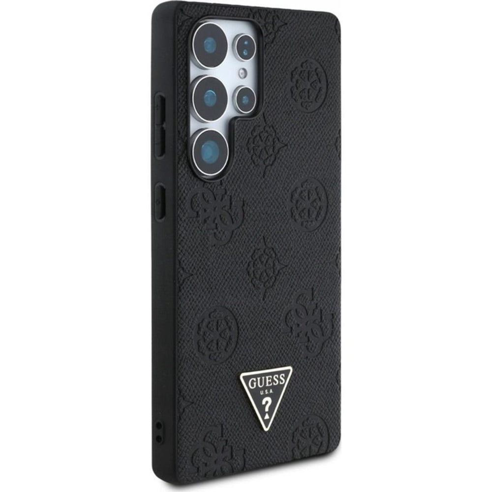 Étui MagSafe pour Samsung Galaxy S25 Ultra S938, Guess, Peony Grained Hot Stamp Triangle, Marron