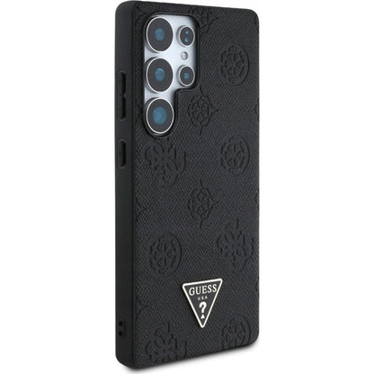 Étui MagSafe pour Samsung Galaxy S25 Ultra S938, Guess, Peony Grained Hot Stamp Triangle, Marron