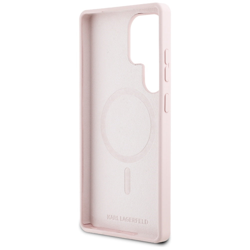 Étui MagSafe pour Samsung Galaxy S25 Ultra S938, Karl Lagerfeld, Silicone Graffiti, Rose