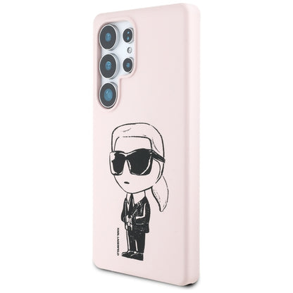 Étui MagSafe pour Samsung Galaxy S25 Ultra S938, Karl Lagerfeld, Silicone Graffiti, Rose