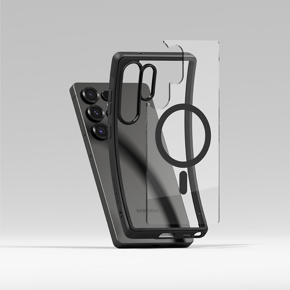 Coque MagSafe pour Samsung Galaxy S25 Ultra S938, Ringke, Fusion Bold, Noire