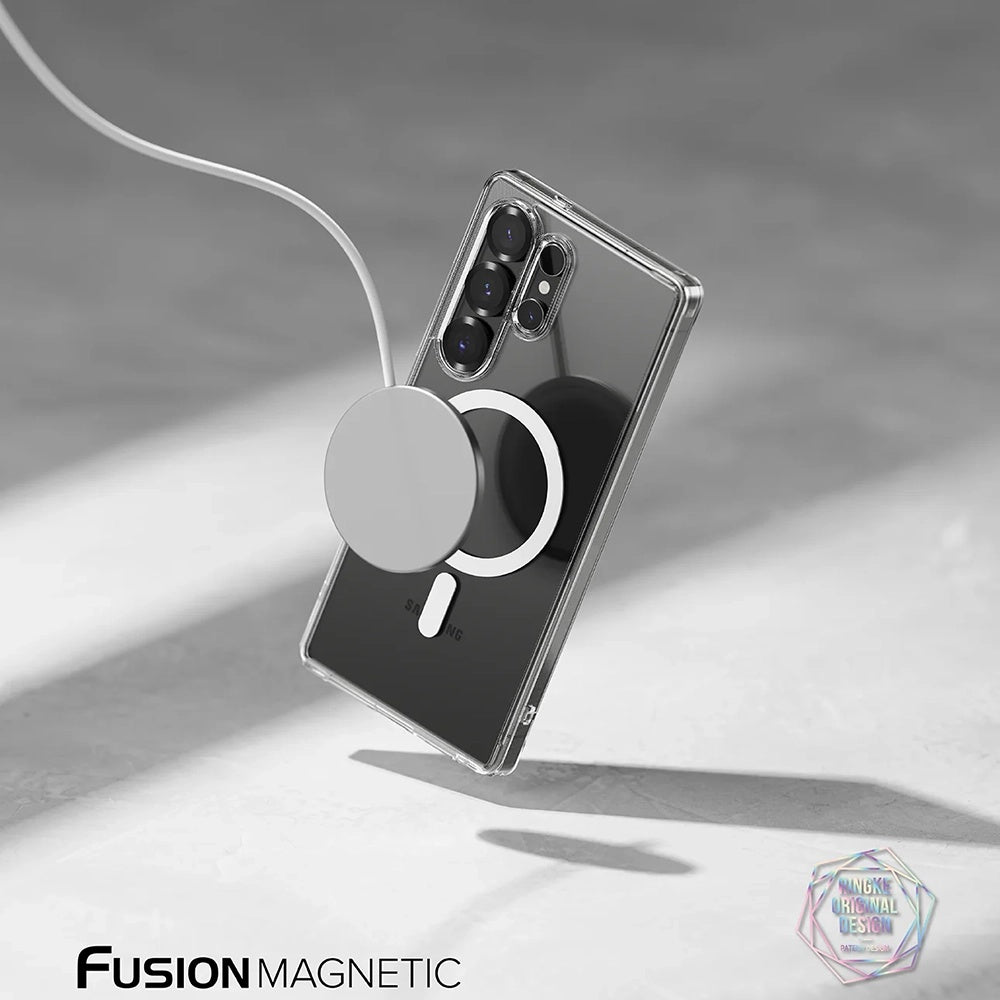 Coque MagSafe pour Samsung Galaxy S25 Ultra S938, Ringke, Fusion, Transparente Mate