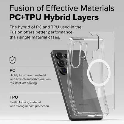 Coque MagSafe pour Samsung Galaxy S25 Ultra S938, Ringke, Fusion, Transparente Mate
