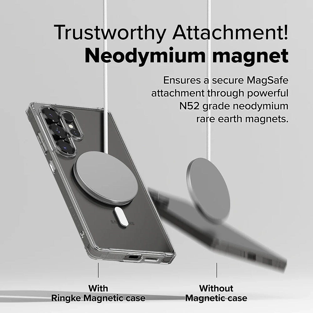Coque MagSafe pour Samsung Galaxy S25 Ultra S938, Ringke, Fusion, Transparente Mate