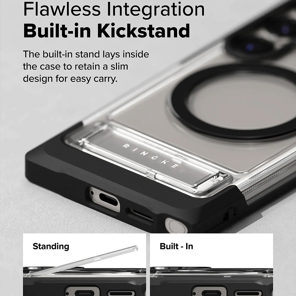 Étui MagSafe pour Samsung Galaxy S25 Ultra S938, Ringke, UX, Transparent