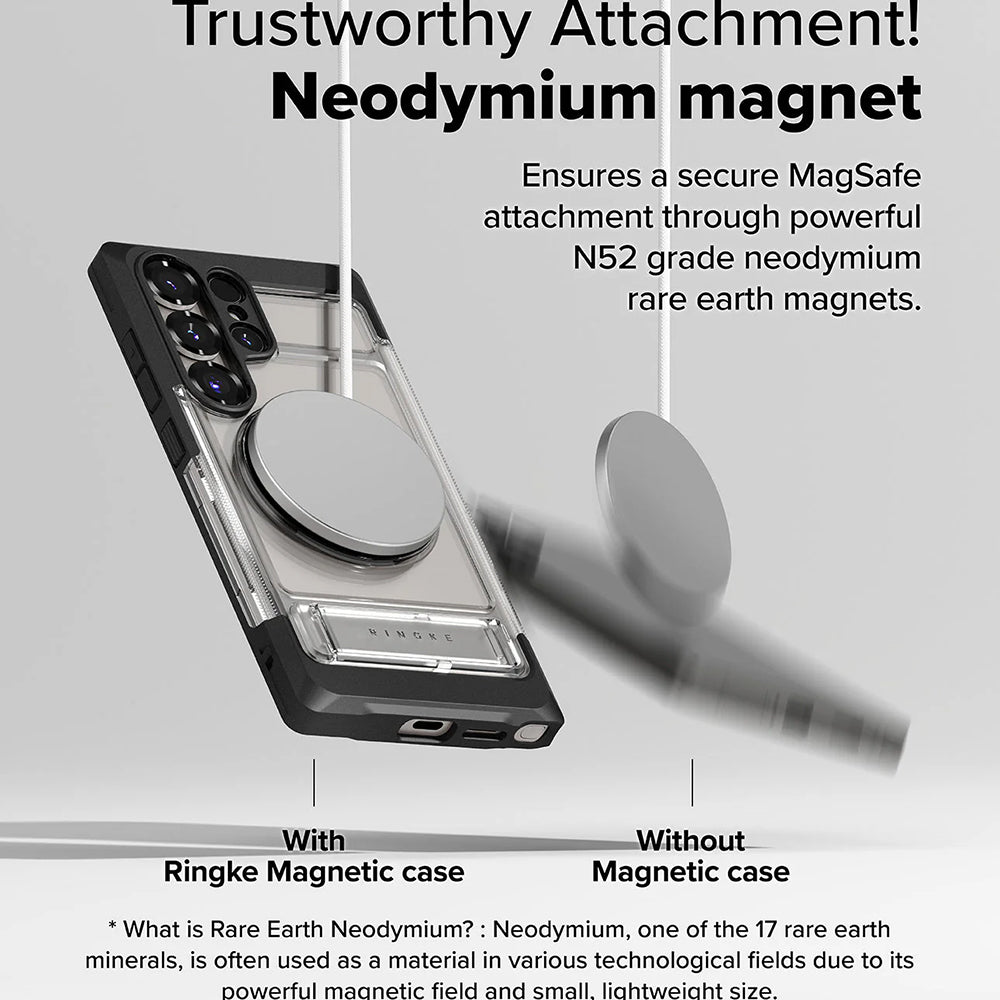 Étui MagSafe pour Samsung Galaxy S25 Ultra S938, Ringke, UX, Transparent