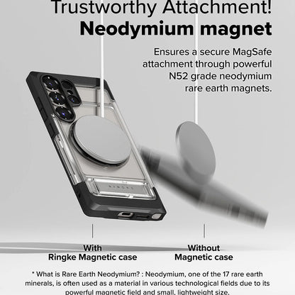 Étui MagSafe pour Samsung Galaxy S25 Ultra S938, Ringke, UX, Transparent