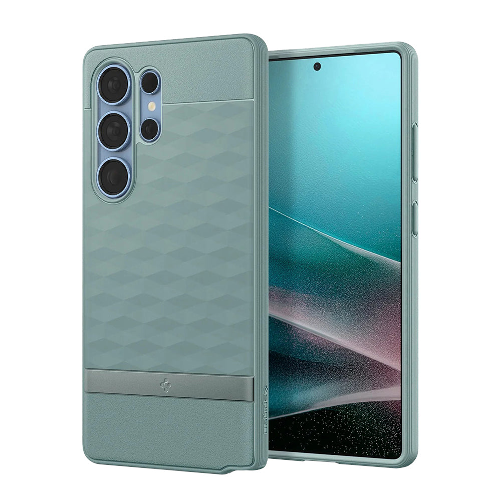 Coque MagSafe pour Samsung Galaxy S25 Ultra S938, Spigen, Caseology Parallax, Vert ACS09053