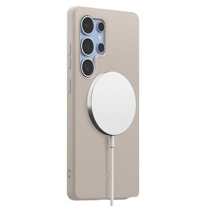Étui MagSafe pour Samsung Galaxy S25 Ultra S938, Spigen, Silicone Fit, Beige