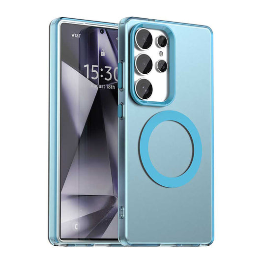 Coque MagSafe pour Samsung Galaxy S25 Ultra S938, Techsuit, CandyCase, Bleue