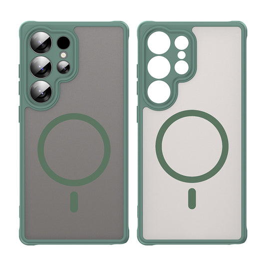 Coque MagSafe pour Samsung Galaxy S25 Ultra S938, Techsuit, HaloFrost II, Vert
