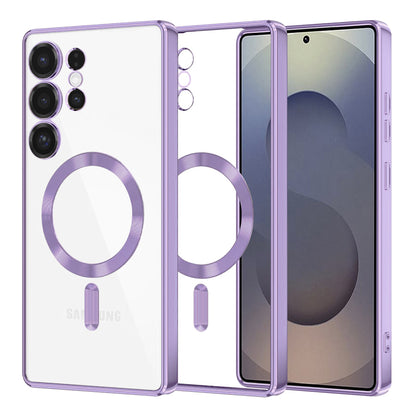 Coque MagSafe pour Samsung Galaxy S25 Ultra S938, Techsuit, Luxury Crystal, Violet Clair