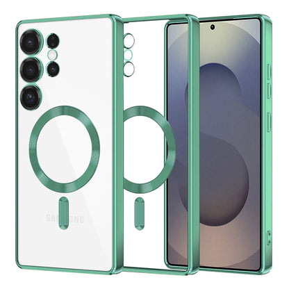 Coque MagSafe pour Samsung Galaxy S25 Ultra S938, Techsuit, Luxury Crystal, Vert Clair