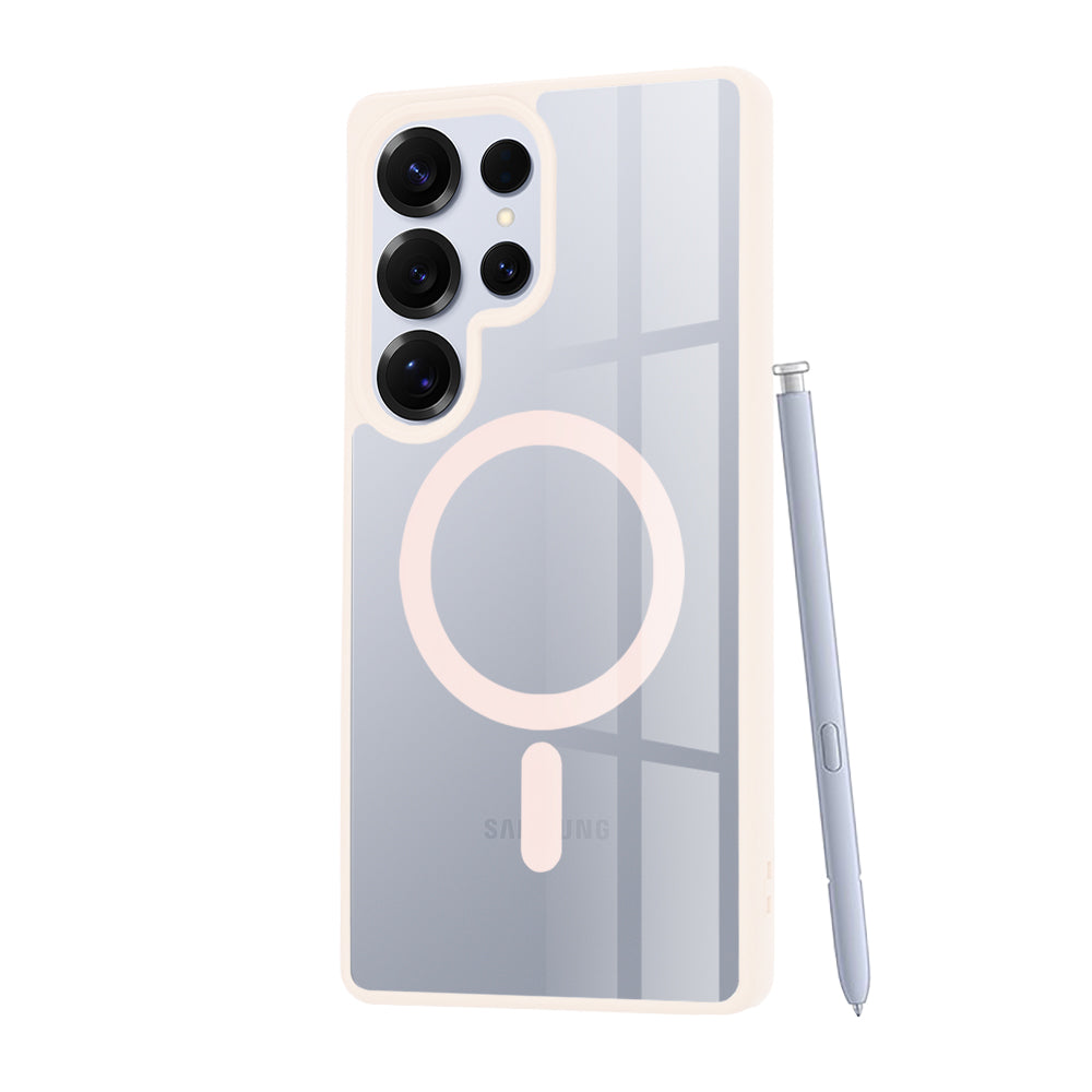 Coque MagSafe pour Samsung Galaxy S25 Ultra S938, Techsuit, Pro, Rose