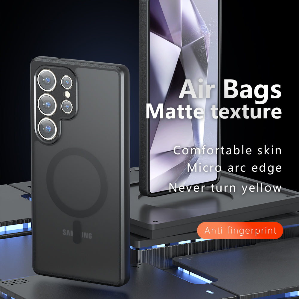 Coque MagSafe pour Samsung Galaxy S25 Ultra S938, Techsuit, PureFrost, Noir Satiné