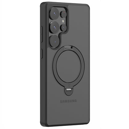 Coque MagSafe pour Samsung Galaxy S25 Ultra S938, Torras, Ostand Spin, Noire